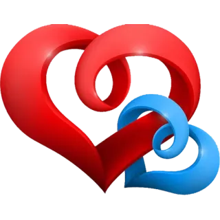 💕 сердце, любовь, синий, красный, 3D telegram sticker