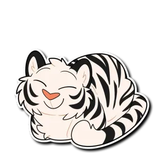 🍞 tygrys, biały tygrys, zwierzę, słodki, śpiący, kot, koci telegram sticker