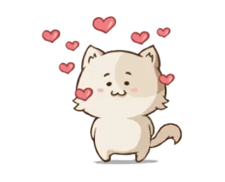 ❤ kot, serca, miłość, słodkie, zwierzę, naklejka telegram sticker