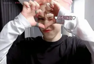 🌸 사랑해요 любовь, сердце, корейский, айдол, K-pop whatsapp sticker