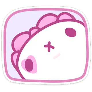 🙂 süß, tier, rosa, kawaii, cartoon, aufkleber telegram sticker