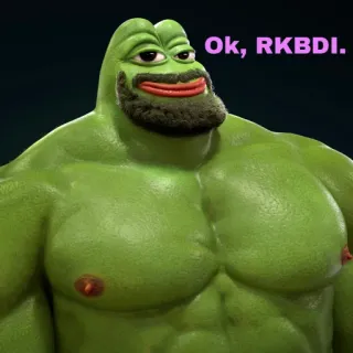 🚙 Pepe Ok, RKBDI. เปเป้, กบ, มีม, มีกล้าม, นักเพาะกาย telegram sticker