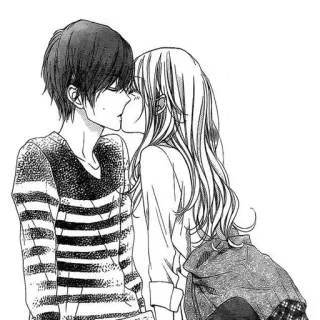 👩‍❤️‍💋‍👨 Kuss, Anime, Liebe, Paar, Romantik telegram sticker
