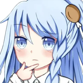 🤔 Anime, Mädchen, Chibi, Denken, Cartoon, Süß telegram sticker