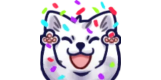 🎊 chó, ăn mừng, hoa giấy, tiệc, dễ thương, vui vẻ telegram sticker