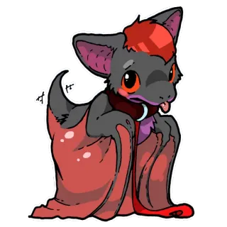 💋 nietoperz, uroczy, zwierzę, kreskówka, chibi, ssak, kawaii telegram sticker