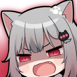 😡 อนิเมะ, การ์ตูน, สาวแมว, อิโมติคอน, โกรธ, แมว, คาวาอิ telegram sticker