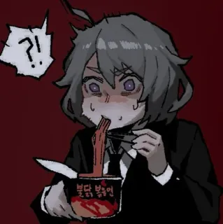⛓ 불닭볶음면 ラーメン, 麺, ブルダック, 食べ物, 韓国, 辛い telegram sticker