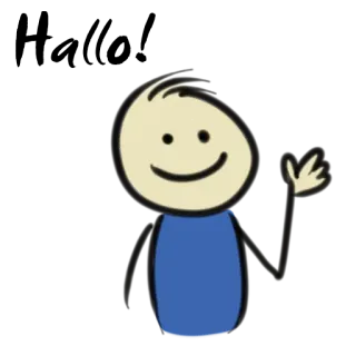 ✋ strichmännchen, cartoon, zeichnung, einfach, winkend, gruß whatsapp sticker
