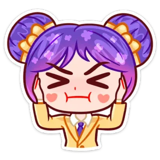 🙈 chica anime, enojado/a, lindo/a, molesto/a whatsapp sticker