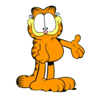 😀 Garfield cat, cartoon, comic strip, orange, lazy whatsapp sticker