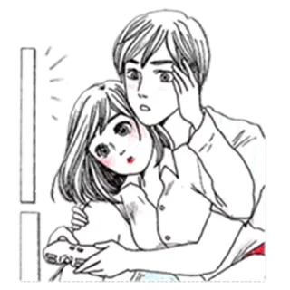 🎮 ！ Umarmung, Paar, Emotionen, Liebe, Beziehung, Anime telegram sticker