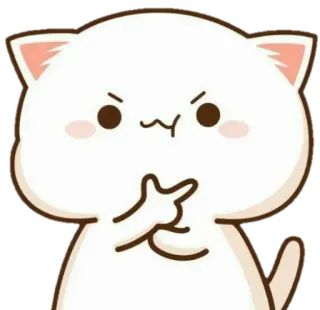 🤔 kot, słodki, zwierzę, kreskówka, środkowy palec whatsapp sticker