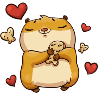 ❤ hamster, niedlich, tier, herz, schmetterlinge, liebe, glücklich telegram sticker