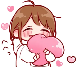🤗 Anime, Amore, Cuore, Carino, Ragazza, Sticker telegram sticker