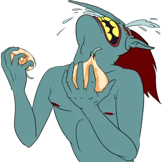 😭 goblin, monstro, alho, criatura, fantasia, desenho animado telegram sticker