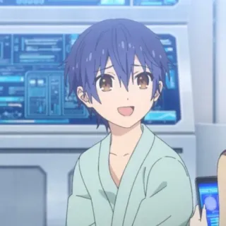 😅 anime, boy, smiling, cartoon telegram sticker