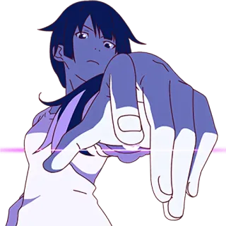 😈 Anime, Menunjuk, Karakter, Ilustrasi telegram sticker