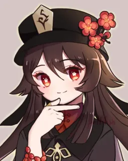 🤔 Hu Tao Genshin Impact Hu Tao, Genshin Impact, anime, personagem, videogame telegram sticker