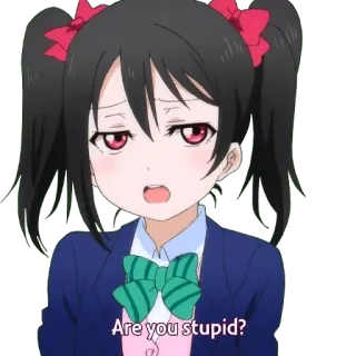 😒 Are you stupid? อนิเมะ, คำถาม, ตัวละคร, โง่หรือเปล่า, มีม telegram sticker