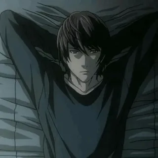 ⚖ Light Yagami Death Note Anime, Manga, Sérieux, Allongé, Death Note telegram sticker