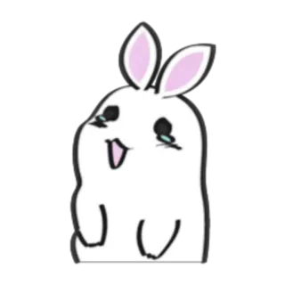 ☺ lapin, lapinou, animal, mignon, dessin animé, autocollant whatsapp sticker