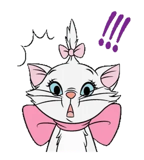 😱 Marie The Aristocats chat, disney, dessin animé, mignon, marie, aristochats, chaton telegram sticker