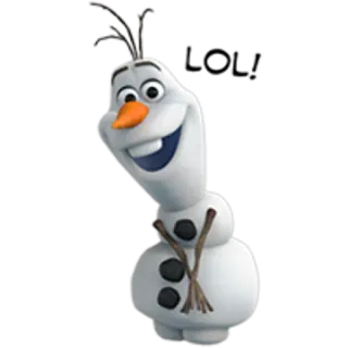 ⛄ Olaf Frozen snowman, cartoon, cute, animated, happy, winter telegram sticker
