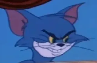 😏 Tom Cat Tom and Jerry gatto, cartone animato, sorrisetto, tramando, animazione, divertente, personaggio whatsapp sticker