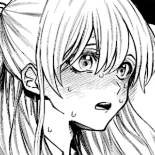 🎧 Anime, Manga, Personnage, Illustration, Fille, Sueur, Expression telegram sticker