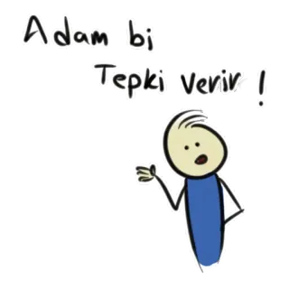 😣 Adam bi Tepki Veriva! bonhomme allumette, dessin animé, réaction, expression, commentaire telegram sticker