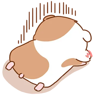 😞 criceto, animale domestico, animale, carino, cartone animato telegram sticker