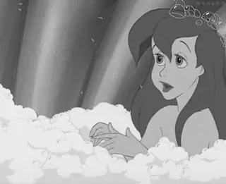 🛁 Ariel The Little Mermaid Disney, Meerjungfrau, Cartoon, Blasen, Prinzessin telegram sticker