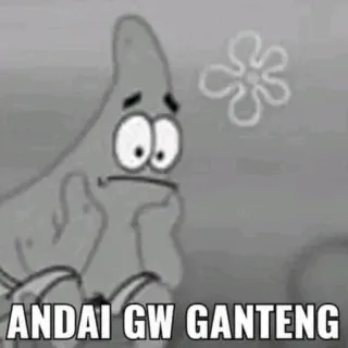 🤔 Patrick Star Spongebob Squarepants ANDAI GW GANTENG แพทริค, สปอนจ์บ็อบ, คิด, การ์ตูน, ฝัน telegram sticker