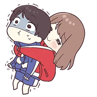 ❤️ アニメ, ハグ, 漫画, カップル, 愛 telegram sticker