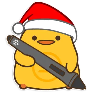 🎅 Weihnachten, Weihnachtsmütze, süß, gelb, Schneeflocke, Cartoon telegram sticker