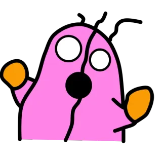 😯 rose, tache, dessin animé, monstre, mignon, personnage whatsapp sticker