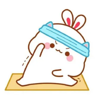 🍼 conejo, animal, lindo, ejercicio, yoga telegram sticker