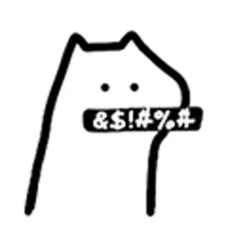 😺 &$!#%# Cartoon, Kat, Aanstootgevend, Symbool, Tekst, Gecensureerd, Boos telegram sticker