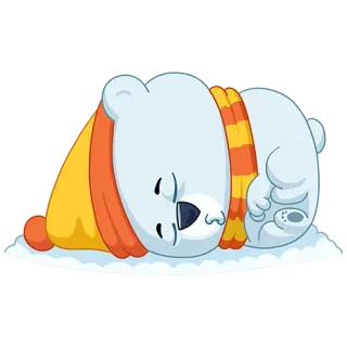 😴 ours, dormir, écharpe, dessin animé, mignon, hiver, cosy telegram sticker