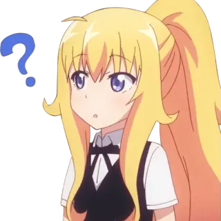 ❓ Anime, Manga, Fragezeichen, Cartoon, Verwirrt, Mädchen, Blond telegram sticker