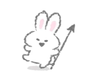 🖇 lapin, mignon, animal, dessin animé, blanc telegram sticker