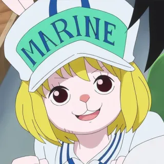 🥕 MARINE アニメ, マリン, ウサギ, キャラクター, 笑顔, 帽子 whatsapp sticker