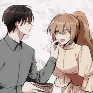 ✖️ couple, romance, anime, art, people, drawing, relationship telegram sticker