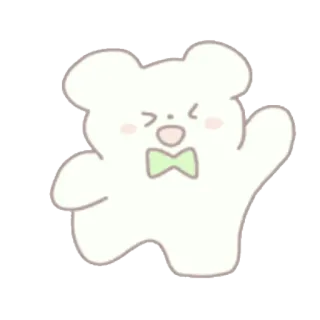 🍦 urso, fofo, desenho animado, animal, adesivo, amigável, gravata borboleta telegram sticker