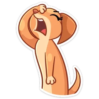 😢 anjing, hewan, kartun, mengantuk, lelah, menguap, stiker telegram sticker