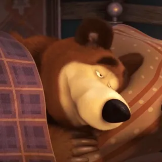 🧸 bear, sleepy, cartoon, animal, bedtime telegram sticker