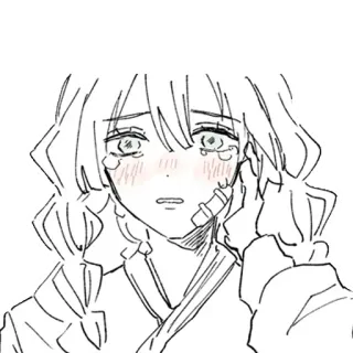 😭 anime, triste, piangere, ragazza telegram sticker