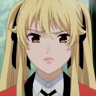 🦮 Mary Saotome Kakegurui Anime, Personaje, Dibujo animado, Chica, Rubia, Retrato telegram sticker