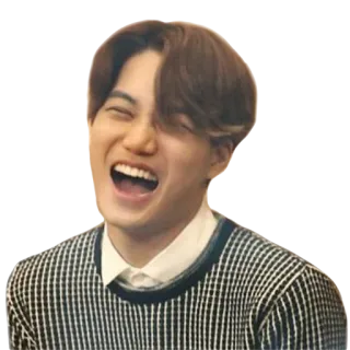😂 rire, heureux, joyeux, sourire, homme, K-Pop whatsapp sticker